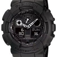 G-shock/vlc Distribution GA1001A1 G-Shock Tactical XL 52mm Keep Time Black Features Stopwatch/Speedometer