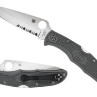 Spyderco C10PSFG Endura 4 Lightweight 3.75" Folding Part Serrated Satin VG-10 SS Blade/Foliage Green Bi-Directional Texturing FRN Handle Includes Pocket Clip