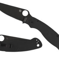 Spyderco C36GPBK2 Military 2  4" Folding Plain Black DLC CPM S30V SS Blade/ Black Textured G10 Handle Includes Pocket Clip
