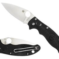 Spyderco C101PBK2 Manix 2 Lightweight 3.37" Folding Plain Satin CTS BD1 SS Blade/Black Bi-Directional Texturing FRCP Handle Includes Pocket Clip
