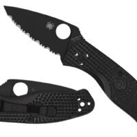 Spyderco C136PBBK Persistence Lightweight 2.75" Folding Plain Black Oxide 8Cr13MoV SS Blade/Black Bi-Directional Texturing FRN Handle Includes Pocket Clip