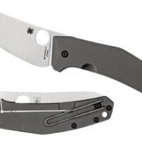 Spyderco C211TIP SpydieChef Salt 3.32" Folding Plain LC200N Blade Satin Titanium Handle Includes Pocket Clip