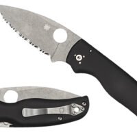 Spyderco C229GP Shaman  3.58" Folding Plain Stonewashed CPM S30V SS Blade/Black Textured G10 Handle Includes Pocket Clip