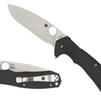 Spyderco C234CFP Amalgam  3.80" Folding Drop Point Plain Satin CPM S30V SS Blade/Black Textured Carbon Fiber/G10 Handle Includes Pocket Clip