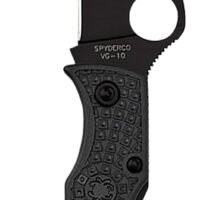 Spyderco MBKWPBK Manbug 1.91" Folding Wharncliffe Plain Non-Reflective Black TiCN VG-10 SS Blade/Black Textured FRN Handle