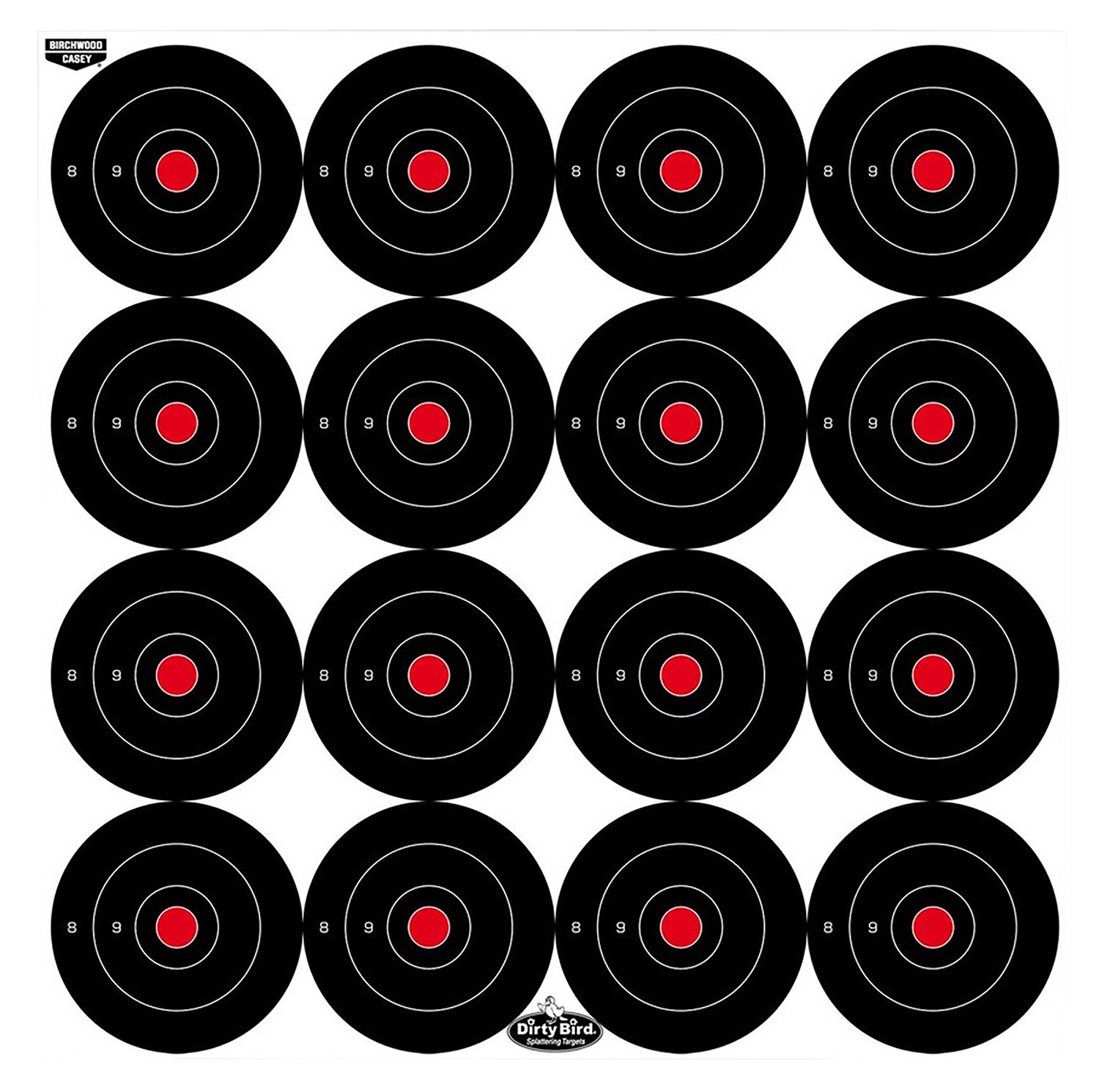 Birchwood Casey 35309 Dirty Bird 3" Bullseye Tagboard Hanging Black/White 12 PK