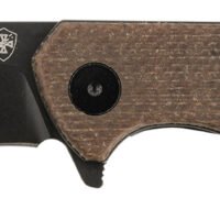 Templar Knife PFMBN321 Paladin  3.27" Folding Drop Point Plain Black Powder Coated D2 Steel Blade, 4.40" Brown Micarta Handle