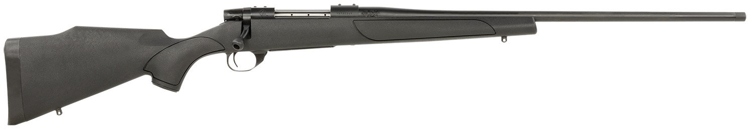 Weatherby VTX65PPR4T Vanguard Obsidian Full Size 6.5 PRC 3+1 24" Blued #2 Contour Threaded Barrel, Blued Drilled & Tapped Steel Receiver, Black Monte Carlo Synthetic Stock