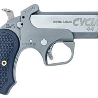 Bond Arms BACY Cyclops Big Bore 44 Mag 1rd, 4.25" Matte Stainless Steel w/Engraved Barrel, Matte Stainless Steel Frame, Black Extended B6 Resin Grip