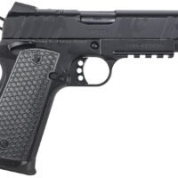 Girsan 391155 MC1911 C Influencer Compact 10mm Auto 9+1 4.40" Black Steel Barrel, Black Camo Optic Ready/Serrated Steel Slide & Frame w/Picatinny Rail & Beavertail, Black Polymer Grip