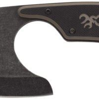 Browning 3220323B Cutoff Boxed 2.50" Fixed Skinner Plain Black Black Oxide Stonewashed 9Cr14MoV SS Blade, Black/Tan G10 Handle