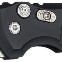 Hogue 24120 A01  1.95" Folding Drop Point Plain Stone Tumbled 154CM SS Blade/Matte Black Aluminum Handle