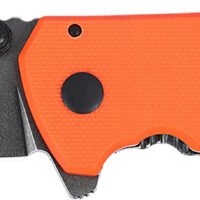 CRKT 2486 SQUID  Compact 1.75" Folding Drop Point Plain Stonewashed D2 Steel Blade, Blaze Orange G10/SS Handle