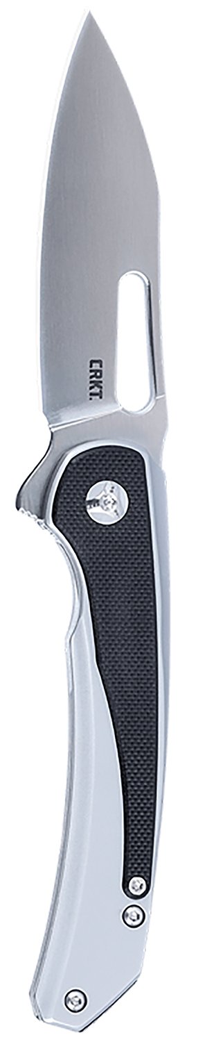 CRKT 6075 Padawan 3.01" Folding Wharncliffe Plain Brushed Satin 14C28N Steel Blade, SS w/G10 Black Overlays Handle