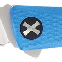 CRKT 7540 Kalbi  EDC 3.28" Folding Upswept Plain Satin 440 Acuto SS Blade, Blue Crosshatch Textured Aluminum Handle