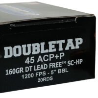 DoubleTap Ammunition 45A160XM   45ACP 160gr Lead Free Hollow Point 20 Per Box/50 Case