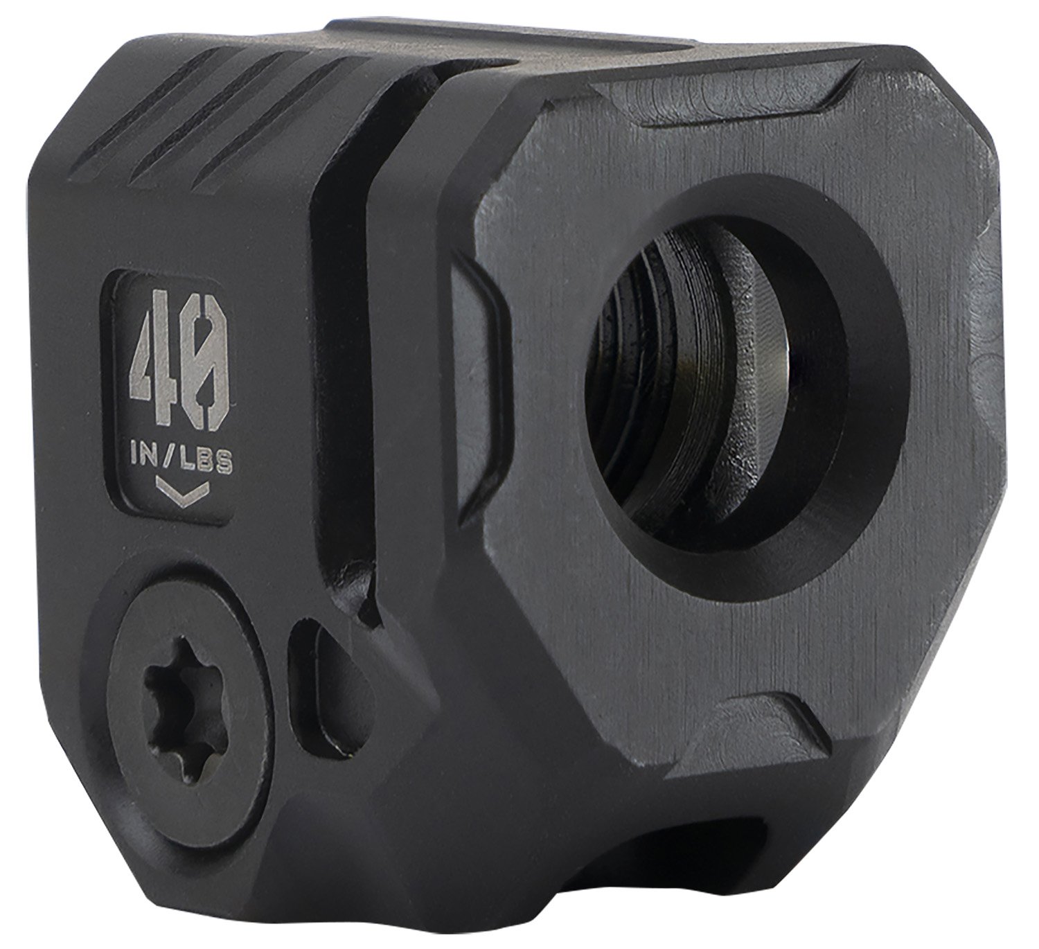 Strike Industries MCQUAD Micro Threaded Compensator Black Steel 0.89" OAL Compatible w/ 9mm/357 SIG