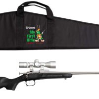Crickett KSA2245BSC My First Rifle Package 22 S/L/LR Single Shot 16.10" Stainless Steel Barrel & Receiver, Black Synthetic Fixed Stock, 4x32 Scope