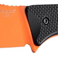 Hogue 35859 Extrak  XL 3.90" Fixed Clip Point Plain Blaze Orange Cerakote CPM M4 Tool Steel Blade, Black Textured G10 Scales Handle