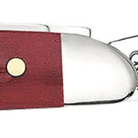 Case 00781 Peanut  Medium 2.10"/1.53" Folding Clip Point/Pen Plain Mirror Polished Tru-Sharp SS Blade Corn Cob Jigged Old Red Bone Handle