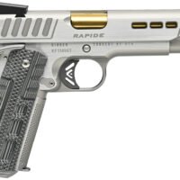 Kimber Mfg.,inc 3000420 Rapide Dawn 9mm Luger 9+1 5" Gold TiN Stainless Steel Barrel, Lightening Cut/Serrated Stainless Steel Slide, Stainless Steel Frame w/Beavertail, Black & Gray G10 Grip