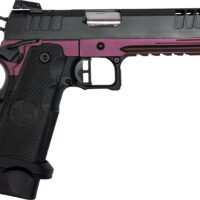 Great Lakes Firearms GL1911DS9FSSCHY 1911 DS Synergy 9mm Luger 20+1 5" Optic Cut/Serrated Cerakote Black Molded Grip Black Cherry Frame