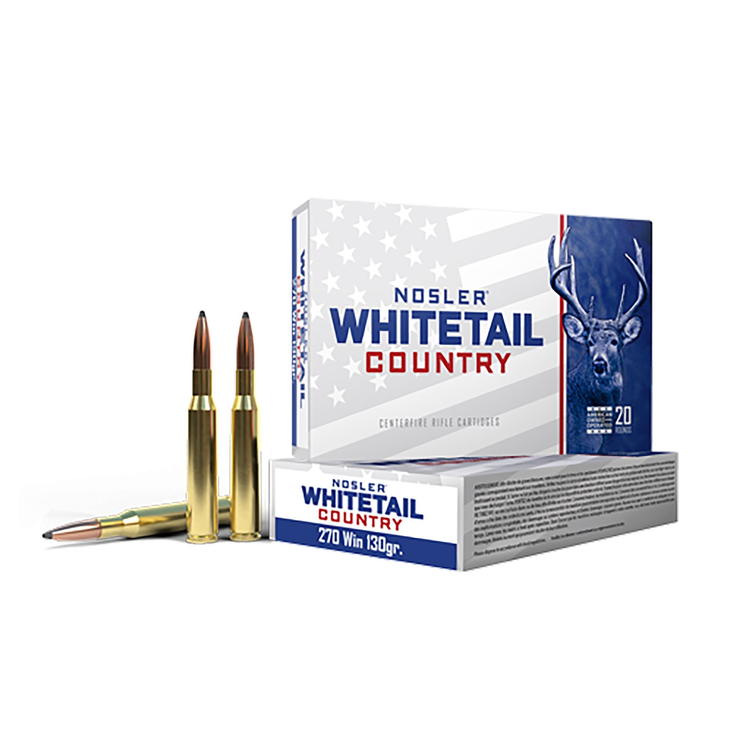 Nosler 40110 Whitetail Country 270Win 130gr Spitzer Boat Tail 20 Per Box/10 Case