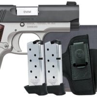 Kimber Mfg, Inc 3300251 Micro 9 RTC Bundle Micro Frame 9mm Luger 7+1 3.15" Stainless Ramped Barrel, KimPro II Black Serrated Slide, Kimpro II Silver Aluminum Frame w/Beavertail, Rosewood Grip