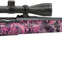 Mossberg 28258 Patriot Super Bantam w/Optic 350 Legend 4+1 22" Matte Blued Fluted Threaded Barrel, Matte Blued Drilled & Tapped Receiver, Adj LOP Muddy Girl Wild Synthetic Stock, 3-9x40mm Duplex