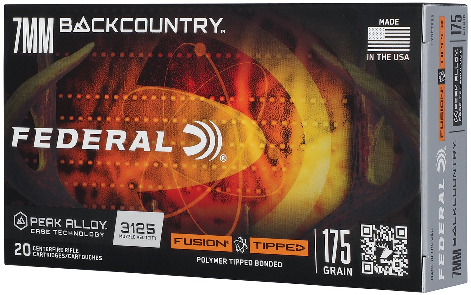 Federal F7BCTFS2 BackCountry 7mm BC 175gr Tipped Fusion 20 Per Box/10 Case