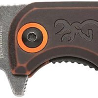 Browning 3220581B Buckmark  EDC Slim 3.13" Folding Drop Point Plain Black Stonewashed D2 Steel Blade, Bronze Stonewashed Polymer Handle, Box Packaging