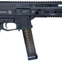 Grand Power 197892003506 SP45A3 Stribog 45 ACP 20+1 8" Black Threaded Barrel, Black Hardcoat Anodize Aluminum/Polymer Receiver w/Picatinny Rail, QD Sling Sockets, Black Polymer Grip, Ambidextrous