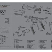 TekMat TEKR17GLOCKG4GY Glock Gen 4 Cleaning Mat Gray Rubber 11"x17" Glock Gen 4 Parts Diagram