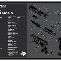 TekMat TEKR17RUGERMAX9 Ruger Max 9 Cleaning Mat Black/White Rubber 11"x17" Ruger Max 9 Parts Diagram