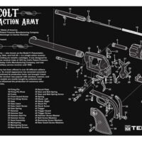TekMat TEKR17SAA  Cleaning Mat Black/White Rubber 11"x17" Colt Revolver Army Parts Diagram