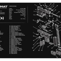 TekMat TEKR17XDS Springfield Armory XDs Cleaning Mat Black/White Rubber 11"x17" Springfield XDs Parts Diagram