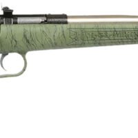 Crickett KSA2442 Gen2 Youth 22 LR 1rd 16.13" Stainless Single Shot Barrel, Stainless Steel Receiver, Green w/Black Webbing Fixed Synthetic Stock