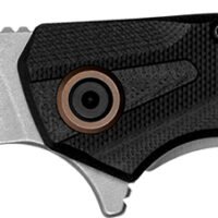 Kershaw 2078 Strata  4" Folding Cleaver Plain Stonewashed D2 Steel Blade, Black Bead Blasted G10/SS Handle