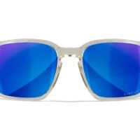 Wiley X AC6ALF09 Alfa  M/L Blue Mirror Lens Polycarbonate Gloss Clear Crystal Frame Frame