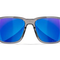 Wiley X AC6TRK09 Trek  M/L Blue Mirror Lens Polycarbonate Gloss Crystal Dark Gray Frame