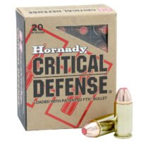 Hornady 90923 Critical Defense  45Auto+P 185gr Flex Tip eXpanding 20 Per Box/10 Case