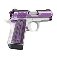 Kimber Mfg, Inc 3300214 Micro 9  9mm Luger 7+1 3.15" Stainless Ramped Steel Barrel, Purple PVD w/Border Engraving Stainless Steel Serrated Slide, Kimpro II Silver Aluminum Frame, Black/Purple G10 Grip