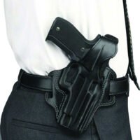 Galco FL104B Fletch  OWB Black Leather Belt Slide Fits Ruger GP100 Fits S&W L Frame Right Hand