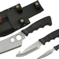 SZCO RITE EDGE 3PC SKINNING - SET W/BLACK RUBBER HNDL/SHEATH