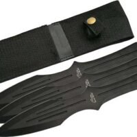 SZCO RITE EDGE 9.75" THROWING - KNIFE BLACK 3PC SET W/SHEATH