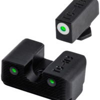 TruGlo TG231G1W Tritium Pro Low, White Outline Tritium Front/Green Tritium Rear/Black Nitride Fortress Frame, Compatible w/Most Glock Except MOS, Front Post/Rear Dovetail Mount