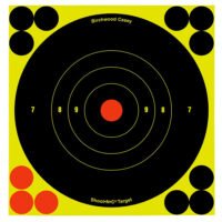 Birchwood Casey 34550 Shoot-N-C Reactive Target Self-Adhesive Paper Black/Yellow/Red 6" Bullseye 60 Pack