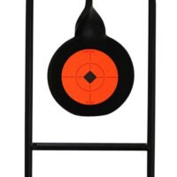 Birchwood Casey 46244 World of Targets Double Mag Handgun Black/Orange Steel Bullseye Standing