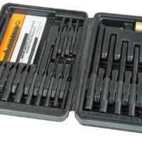 Wheeler 110128 Master Roll Pin Punch Set Steel Universal Knurled Handle 19 Pieces