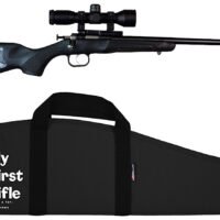 Crickett KSA2240BSC Youth Package 22 LR Caliber with 1rd Capacity, 16.12" Barrel, Blued Metal Finish & Black Synthetic Stock Right Hand (Youth) Includes Scope & Case